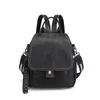 Schultaschen Echtes Leder Rucksack Damen Mode Tasche Pack Anti-Diebstahl Reisen Urban Weich Vintage Rucksack Punk-Stil Straße Persönlichkeit