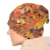 Bérets feuilles d'automne Bonnet Homme extérieur chapeau mince peinture à l'huile Skullies bonnets casquettes pour hommes femmes chapeaux en tissu créatif