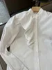 Women's Blouses Early Spring Classic Shirt With Side Ruffles Imported High Cotton Poplin