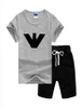 Baby zomerpakken jongens preppy stijl tweedelige sets kinderen casual outdoorkleding kinderen effen kleur t-shirt shorts kledingsets9955695