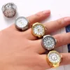 Cluster -Ringe Mini -Paar Uhren für Frauen Männer Ring Uhr Runde Zifferblatt arabische Ziffern analog Quarz Damen Finger Geschenk