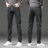 2024 Mode Hommes Jeans Stretch Hommes d'affaires Jambe Droite Jeans Classiques Casual Denim Pantalon Long Slim Fit Simple Homme Pantalon 240131