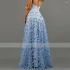 Party Dresses Pink V-neckline Tulle Flowers Prom Gowns Long A-Line Sleeveless Spaghetti Straps Illusion 2024 SIale