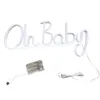 Bordslampor Neon Sign Lamp Oh-Baby Light USB/Battery Operated Desktop Decoration Icke-Glaing LED för en unik snygg OH-baby