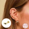 Stud Earrings CANNER 925 Sterling Silver 16G Feather Butterfly Labret Lip Rings CZ Ear Cartilage Tragus Helix Piercing Screw Studs Jewelry