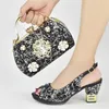 Fashion Italian Shoes with Bag Set Decorated Rhinestone Women Wedding Nigerian Party Pumps High Heels Sexy Ladies 240130