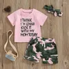 Clothing Sets Summer Toddler Girl Clothes Baby Outfits Daddy S Short Sleeve T-Shirt Tops Camouflage Shorts Set For 2T 3T 4T