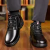 Britischer Stil Lederstiefel Herren Arbeit Winter Plüsch Business Chelsea-Schuhe mit dicken Sohlen Rutschfest tragbar TY54 240118