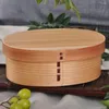 Vaisselle en bois boîte à déjeuner Bento Sushi Sandwich apéritif conteneur Portable