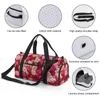 Sacos ao ar livre Blossom Rose Sports Branco Rosa Flores Travel Gym Bag com sapatos Bolsas gráficas Homens Mulheres Design Oxford Fitness