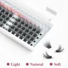 192PCS Klaster DIY Indywidualne przedłużenie rzęs 3D objętość C Lash C Curl Segmentowane Fałszywe rzęsy Naturalne puszyste rzęsy 240124