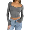 Women's Blouses Womens Long Sleeve Crop Tops Cute Sexy Going Out Shirts Fall Fashion Outfits For Women 2024 T Shirt Workout Clothes