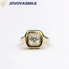 Jovovasmile Asscher Cut Ring 1.5 Carat 6.5mm Silver18Kメッキゴールドジュエリー高級デザイナーBezel Rings Woman 240119