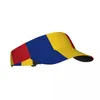 Boinas Verano Aire Sombrero para el sol Hombres Mujeres Visera ajustable Protección UV Top Vacío Deportes Bandera de Rumania Gorra de protección solar