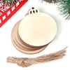 Décorations de Noël 10pcs Pendentifs d'arbre en bois Décoration de la maison DIY Artisanat en bois Ange pour la fête de famille 2024 Décor de l'année