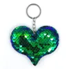 Keychains 1st Reflektiver Shiny Peach Heart Keychain Pendant Car Bagage Fashion Sequins Hjärtformade tillbehör älskar prydnadssaker