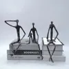 Creative Abstract Metal Human Sculpture Cast Iron Black Person Desktop Ornament Living Room Decoration Artist Modern Home Decor 240125