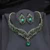 Pinces à cheveux 3 pièces ensembles de bijoux de mariée diadèmes couronne collier boucles d'oreilles robe de mariée de mariée ensemble de dubaï pour fête accessoires de costumes de bal