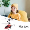 Parkten Electric RC Flying Helicopte Kid's Flight Plane Infrared Induction Aircraft Remote Control Toys LED Light Outdoor 240118