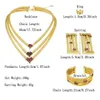 Bijoux plaqués or 24k originaux pour femmes, collier plaqué coloré de luxe, boucles d'oreilles carrées, Bracelet, Bijoux de mariage, 240125