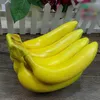 Flores decorativas bananas artificiais realistas espuma falsa frutas exibição de cozinha decoração para casa banana realista plástico kitch