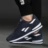 Autumn Men Sneakers Natural Pig Skin Material Male Trainers Outdoor Stylish Shoes Lace-up Flats Non-slip Rubber Sole Blue Grey 240125