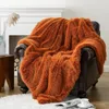 Одеяла 1 шт. 152X203 см Ins стильное легкое роскошное однотонное одеяло из искусственного меха для дома на осень-зиму утолщенное мягкое теплое плюшевое одеяло