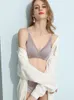 Reggiseni SuyaDream Reggiseno senza cuciture senza fili da donna Push Up Fodera in seta naturale Biancheria intima argento