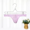 Mutande Mutandine da uomo Slip in seta di ghiaccio Comodo T-Back Perizoma traspirante Biancheria intima sexy Bikini a vita bassa G-String Mutanda solida