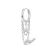 Hoopörhängen 925 Sterling Silver Double Layer Tassel Star for Women 2024 Korean Wedding Party Jewelry Gift Female Pendientes