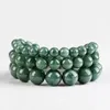 Filo di giadeite naturale verde scuro braccialetti con perline rotonde giada di grado per uomini donne oggetti da collezione cene di gioielli di lusso