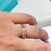 Luxury Love Friendship Ring Gold Plated Promise Heart Ring Wedding Band Jewelry Birthday Gifts for Women