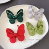 Haaraccessoires High-end meisjes fluwelen vlinderclips Zoete kinderhaarspelden Kinderen haarspeldjes