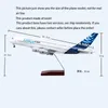 1/200 Schaal 36.5CM Vliegtuig 380 A380 QANTAS Luchtvaartmaatschappij Model W Licht en Wiel Diecast Plastic Hars Vliegtuig Voor collectie 240131