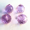 Chandelier Crystal Top Quality 10PCS/lot Purple 30mm Faceted Feng Shui Balls (Free Rings) Glass Sparkle Pendants Diy Suncatcher