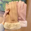 Mode Femmes Gants Automne Hiver Mignon Fourrure Mitaines Chaudes Doigt Complet Mitaines Femmes Sport De Plein Air Gants Féminins Écran Tactile simplicité