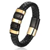 أساور سحر 2024 Punk Multilayer Leather Men Bracelet Educty Strendy Stains Magnetic Clasps Classic Wristband Male Jewelry Gift