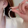 Hoop Earrings Fashion Pearl Large Circle For Women Korean Geometric Heart Round Alloy Wedding Jewelry Gifts