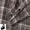 Camisas casuais masculinas manga longa listra xadrez camisa de algodão para homens mulheres de alta qualidade roupas soltas em forma de v