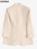 Pakken voor dames Elegante jassen Dames Blazer 2024 VONDA Zomer Mode Sexy V-hals 3/4 mouwen Casual Effen Kleur Vrouwelijke jas Street chic