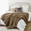 Одеяла 1 шт. 152X203 см Ins стильное легкое роскошное однотонное одеяло из искусственного меха для дома на осень-зиму утолщенное мягкое теплое плюшевое одеяло