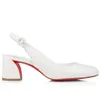 العلامة التجارية الشهيرة مصممة حمراء حتى Jane Sling Sandals أحذية براءة اختراع جلود جلدية زهرة منصة سترابي كعب الحزب فستان الزفاف سيدة المشي