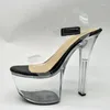 Sandals LAIJIANJINXIA 17CM/7inches PVC Upper Fashion Sexy Exotic High Heel Platform Party Women Pole Dance Shoes Q107