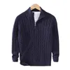 Высокое качество того же бренда, мужские осенне-зимние вязаные свитера из 100% хлопка, пуловеры с воротником-стойкой на молнии, Pull Homme 8509 240125