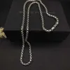 ファッションブランドのジュエリーネックレス豪華なブレスレットボックスチェーンネックレスPAVブラックダイヤモンド付きスターリングシルバー