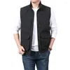 Mäns västar 2024 Mens ärmlös Vest Spring Autumn Casual Travels Outdoors Thin Big Size Waistcoat Mänkläder