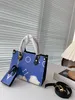 Top luxe ontwerper Toth Bag Floral Leather Handtas Schouder Crossbody Dames Tote winkelen gecombineerd met een kleine muntenbeurs 22 cm