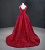 Vestidos de noite de lantejoulas vermelhas para mulheres elegantes porm vestidos longos de luxo com decote em v vestidos de festa de casamento esmeralda dubai 240125