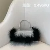 Xiyuan Rhinestone Women Women's Hands Hand Crump and Winter Fur Bag Counter Counter Counter for Ladies Design Design Bag 240125