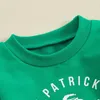 Kläduppsättningar St Patricks dag Baby Toddler Girl Clothes Four Leaf Clover Sweatshirt Top Solid Jogger Pants Outfits